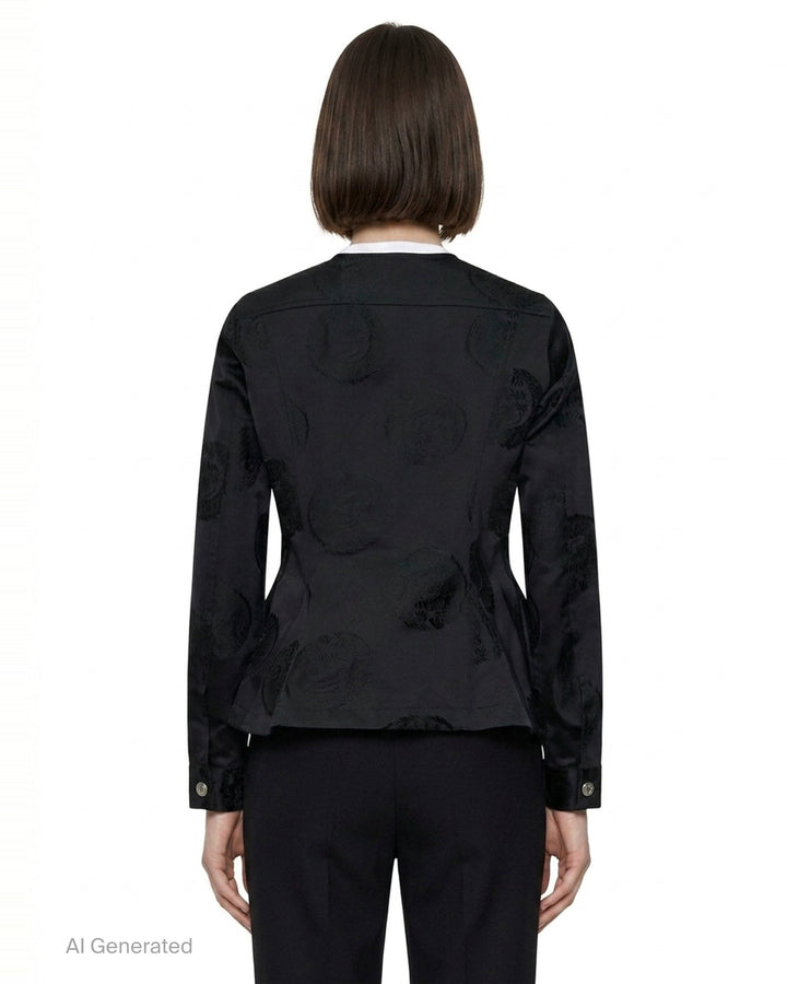 Ruffled Satin Appliqué Blazer | Comme des Garçons | Club21 - back
