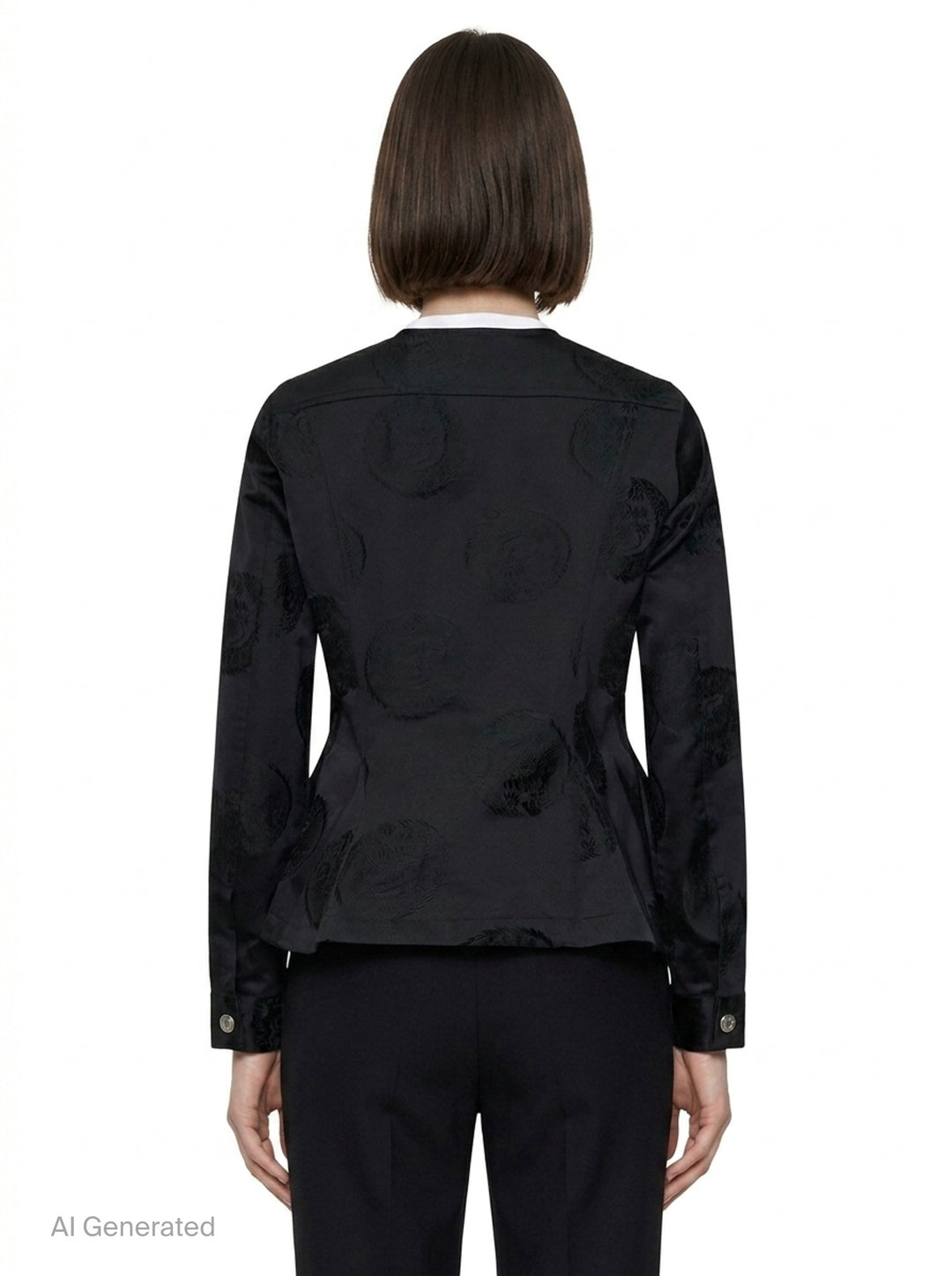 Ruffled Satin Appliqué Blazer | Comme des Garçons | Club21 - back