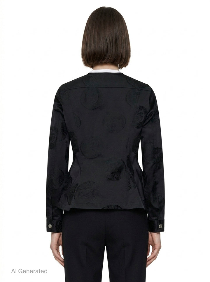 Ruffled Satin Appliqué Blazer | Comme des Garçons | Club21 - back