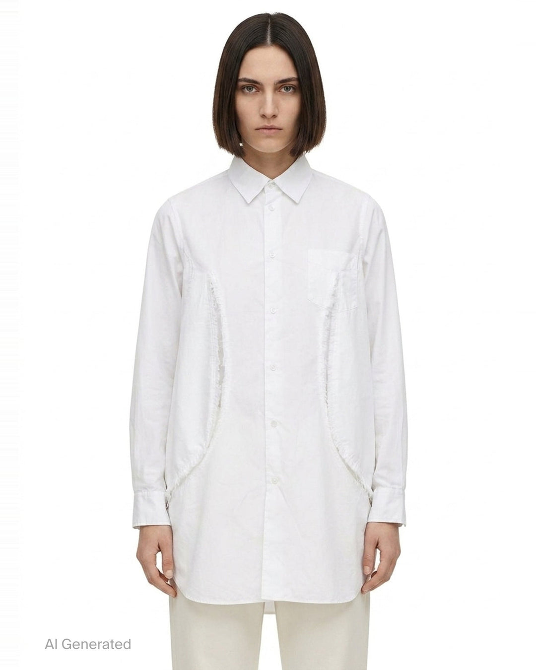 Sheer Lace Panel Blouse | Comme des Garçons | Club21 - front