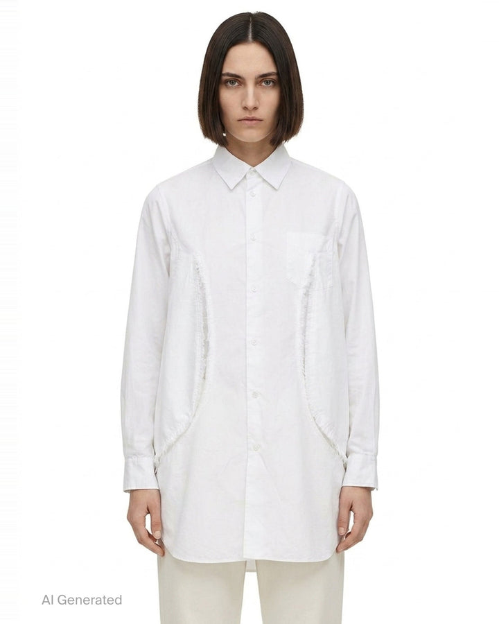 Sheer Lace Panel Blouse | Comme des Garçons | Club21 - front