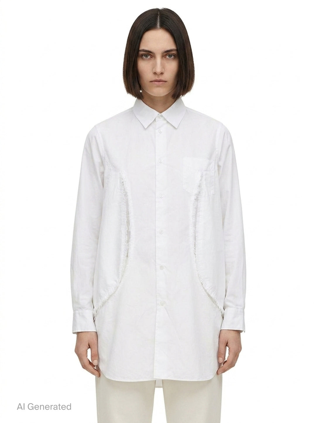 Sheer Lace Panel Blouse | Comme des Garçons | Club21 - front