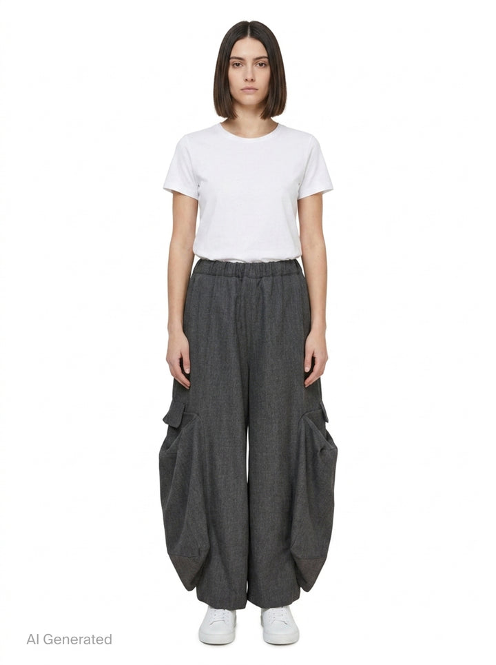 Wide-Leg Drawstring Cargo Pants | Comme des Garçons Comme des Garçons | Club21 - front