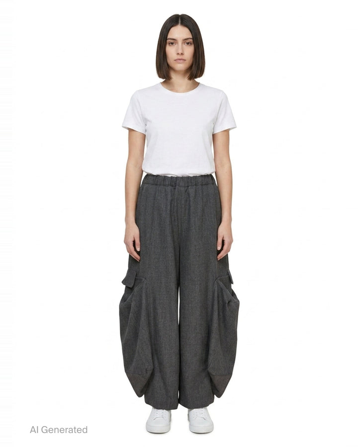 Wide-Leg Drawstring Cargo Pants | Comme des Garçons Comme des Garçons | Club21 - front