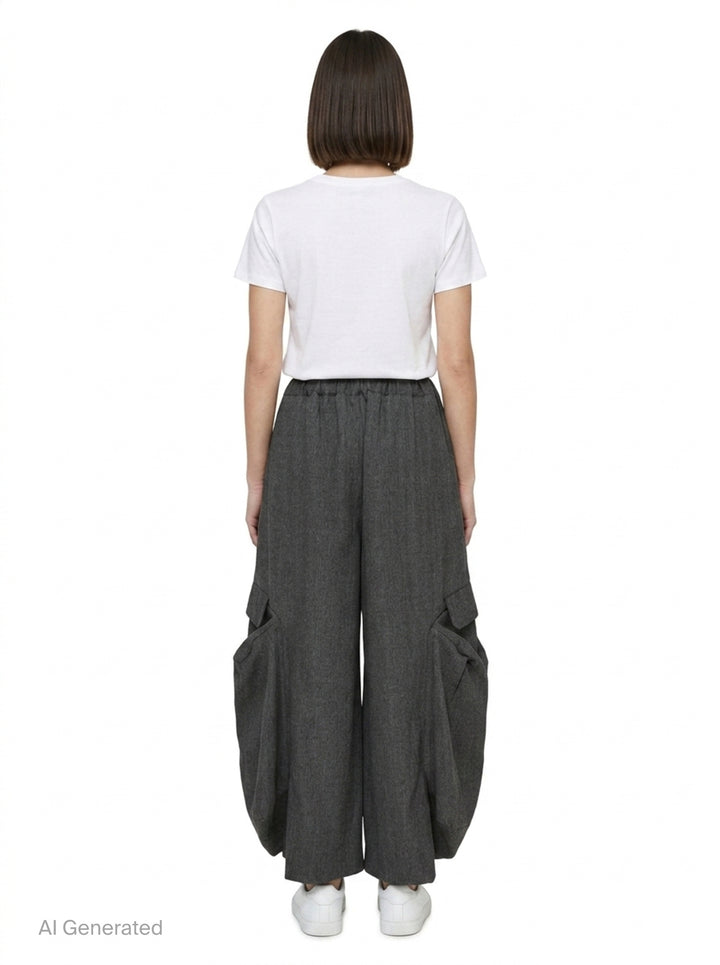 Wide-Leg Drawstring Cargo Pants | Comme des Garçons Comme des Garçons | Club21 - back