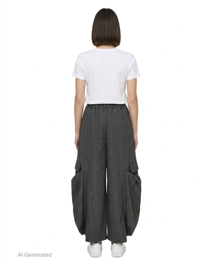 Wide-Leg Drawstring Cargo Pants | Comme des Garçons Comme des Garçons | Club21 - back
