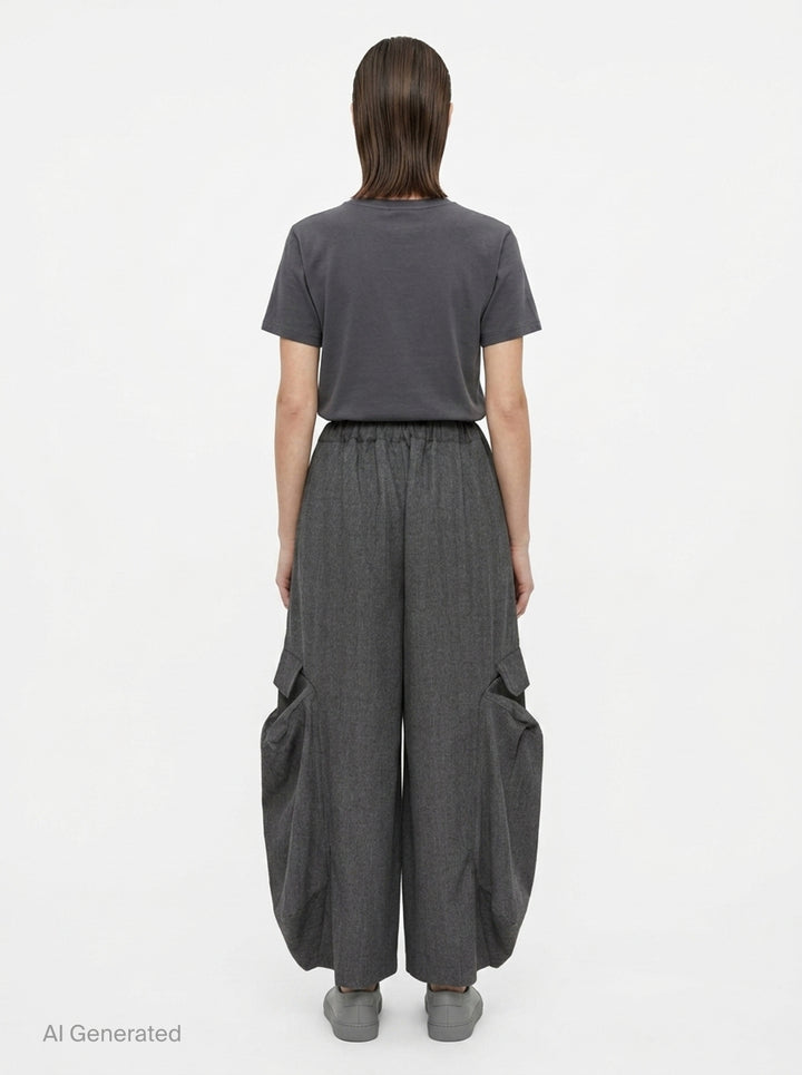 Wide-Leg Drawstring Cargo Pants | Comme des Garçons Comme des Garçons | Club21 - back