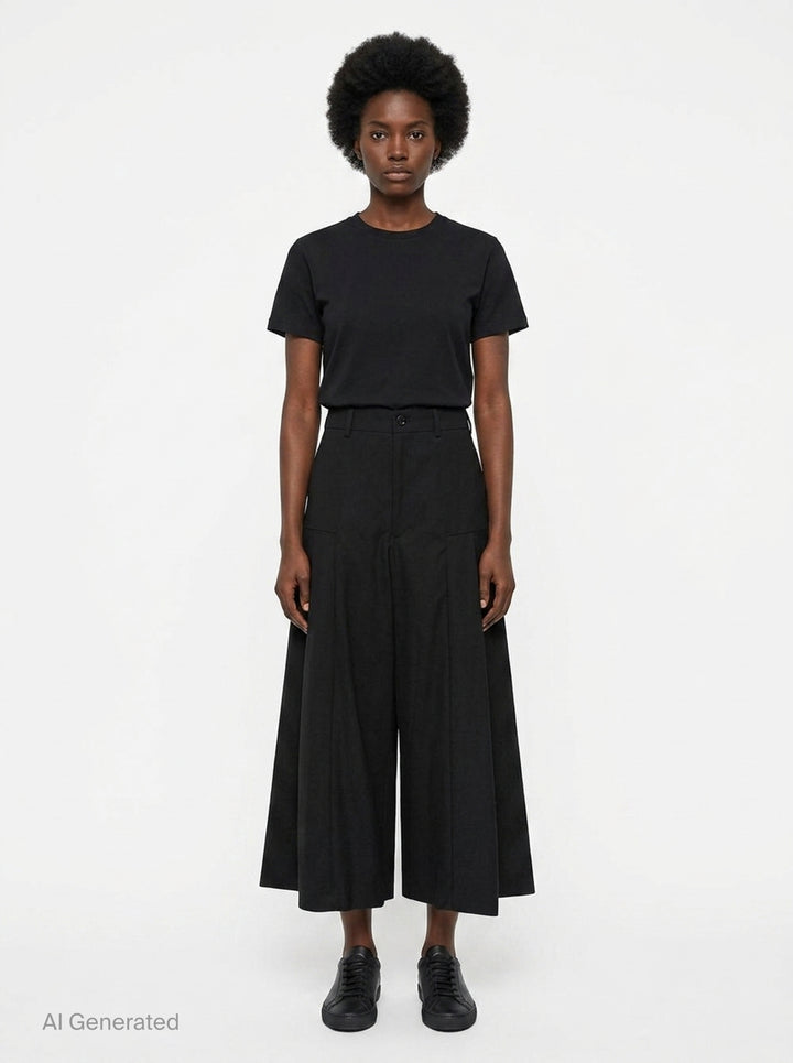 Wide-Leg Pleated Flare Trousers | Comme des Garçons Comme des Garçons | Club21 - front