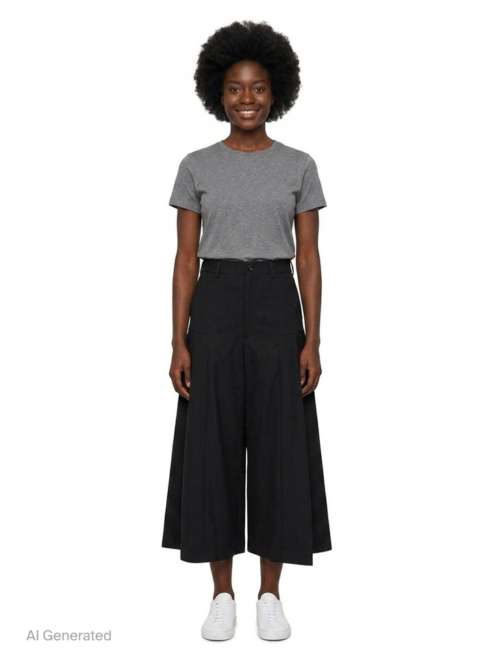 Wide-Leg Pleated Flare Trousers | Comme des Garçons Comme des Garçons | Club21 - front