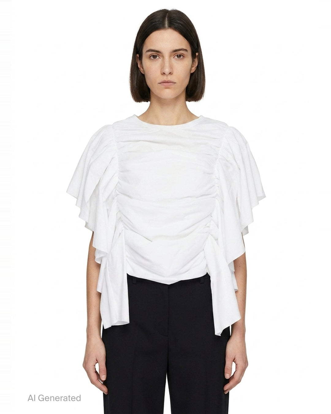 Draped Gathered Layer Top | Comme des Garçons | Club21 - front