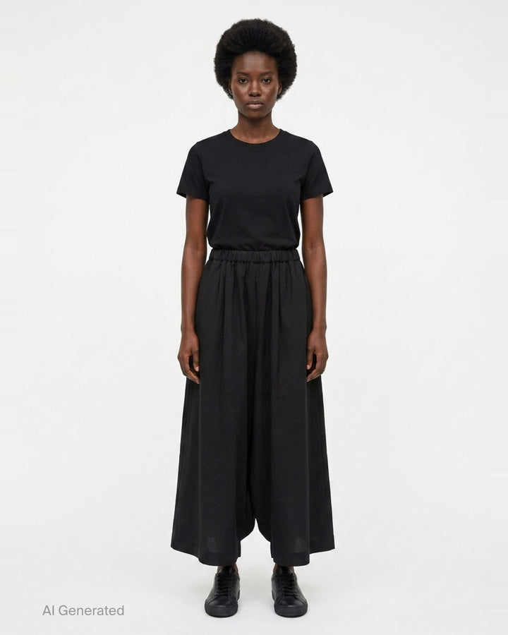 Elastic Waist Wide Leg Pants | Comme des Garçons | Club21 - front