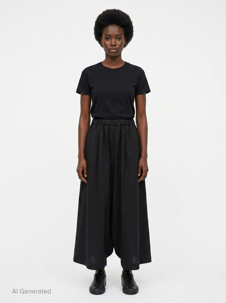 Elastic Waist Wide Leg Pants | Comme des Garçons | Club21 - front