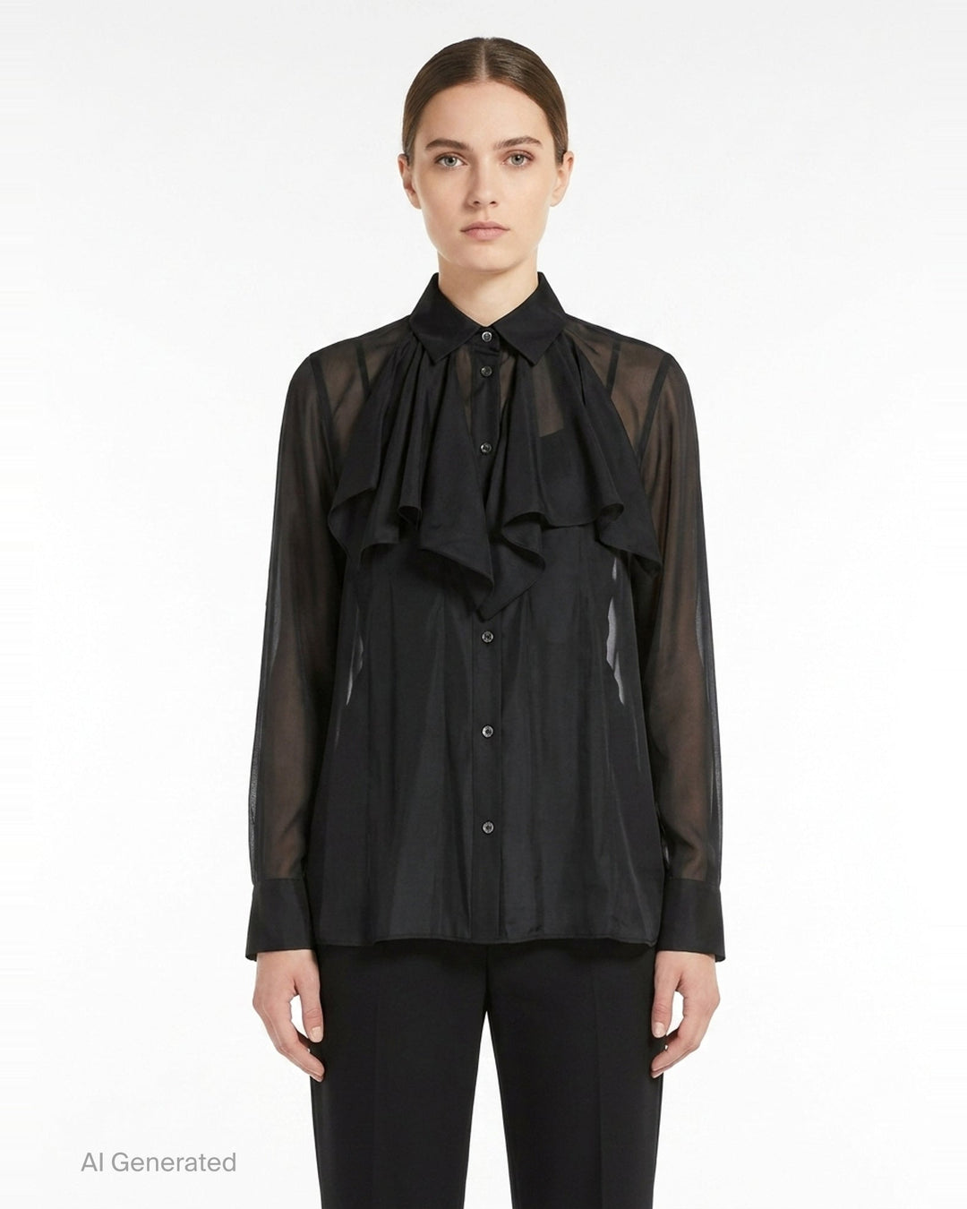 Flounce Collar Sheer Blouse | Comme des Garçons | Club21 - front