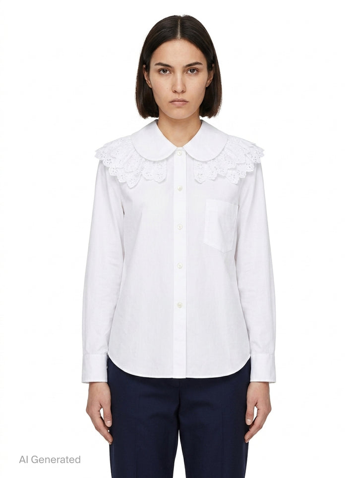 Lace Collar Peter Pan Blouse | Comme des Garçons Girl | Club21 - front