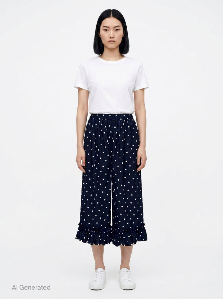 Polka Dot Wide-Leg Pants | Comme des Garçons Girl | Club21 - front
