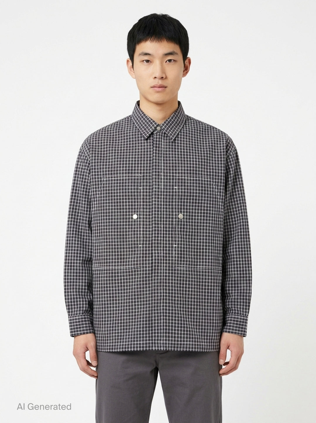 Cotton Check Long Sleeve Shirt | Comme des Garçons Homme | Club21 - front