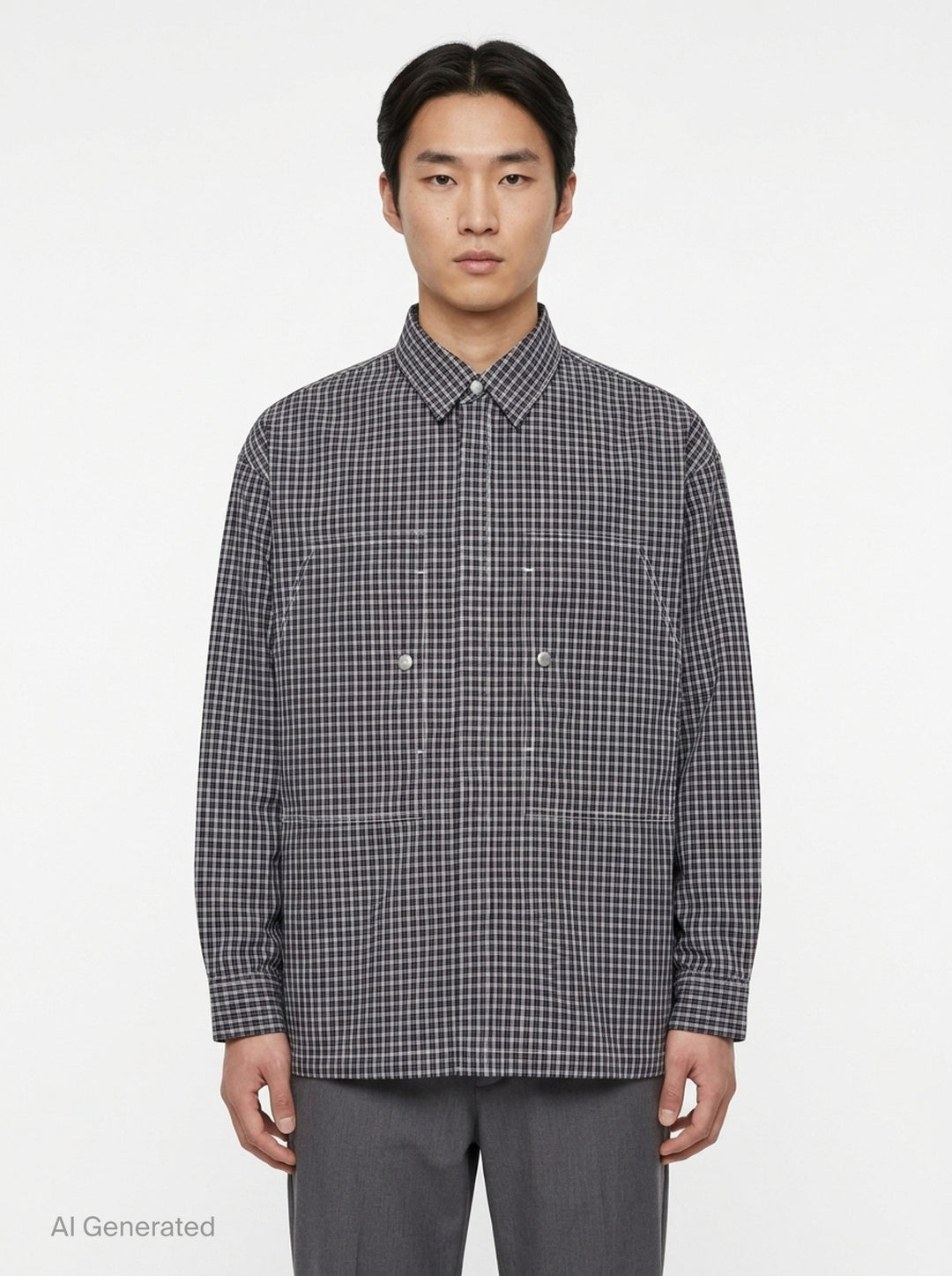 Cotton Check Long Sleeve Shirt | Comme des Garçons Homme | Club21 - front