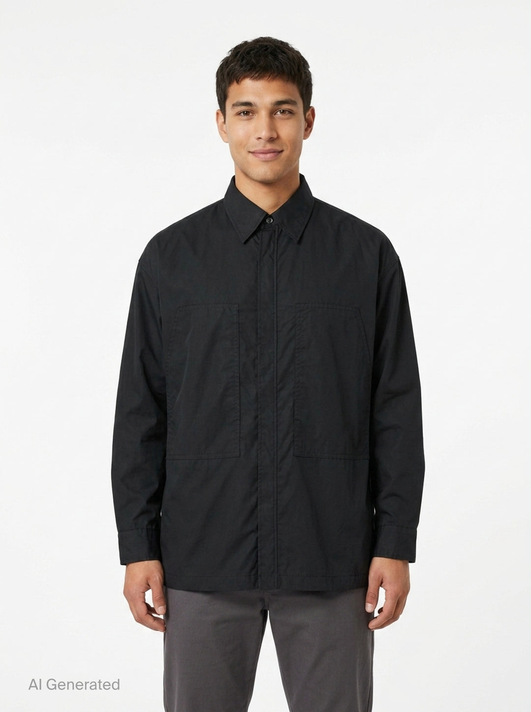 Cotton Compact Twill Long Sleeve Shirt | Comme des Garçons Homme | Club21 - front
