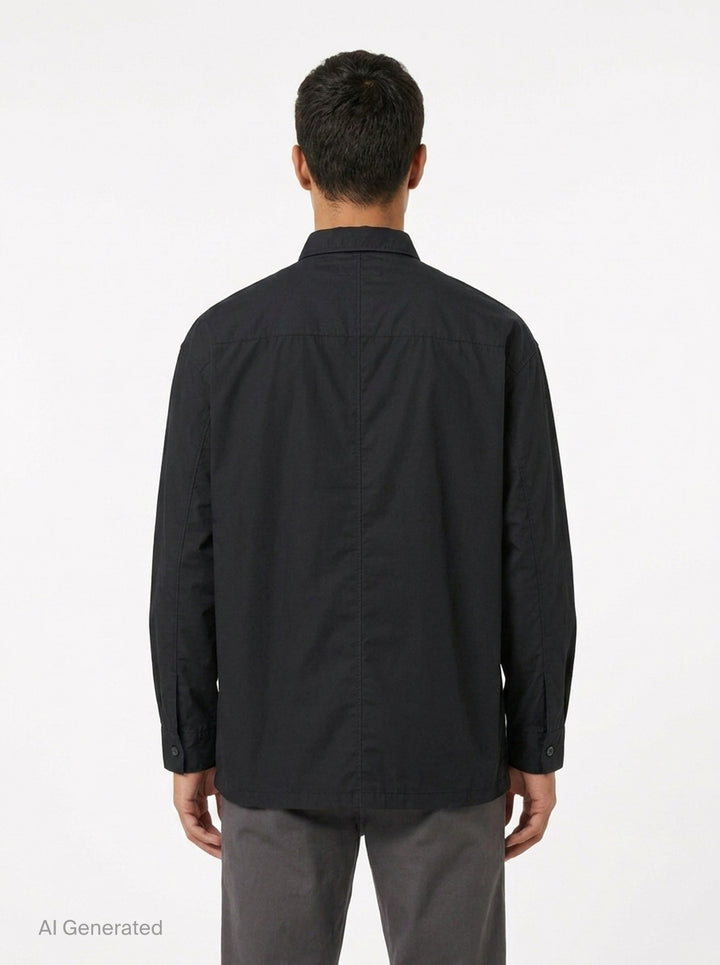 Cotton Compact Twill Long Sleeve Shirt | Comme des Garçons Homme | Club21 - back