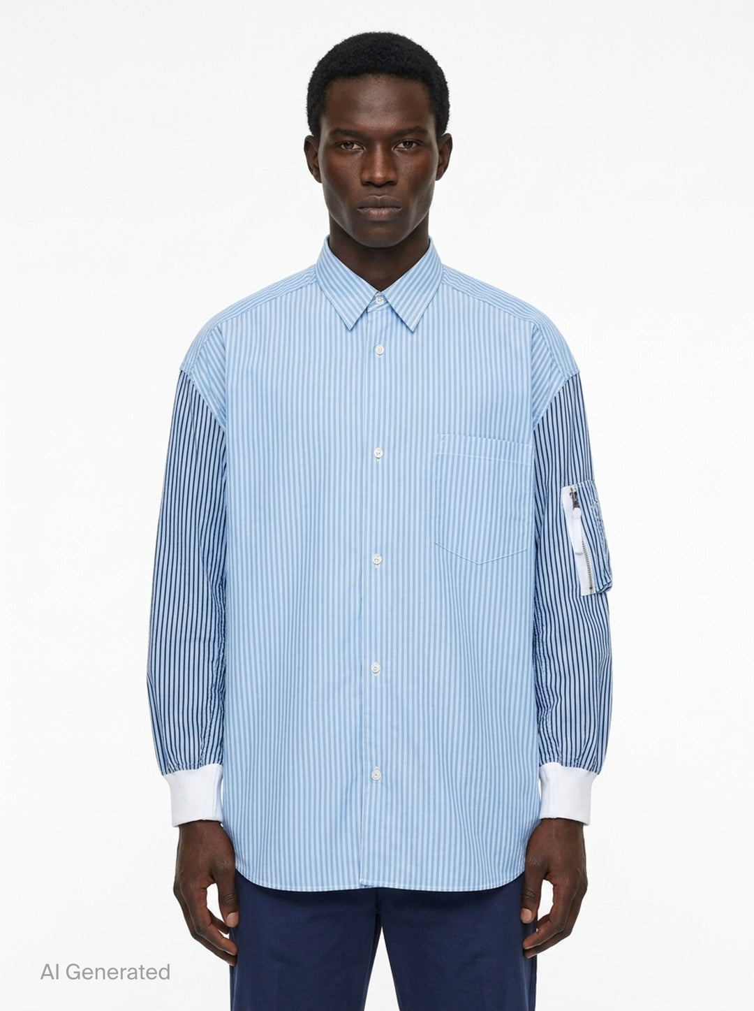 Cotton Stripe Long Sleeve Shirt | Comme des Garçons Homme | Club21 - front