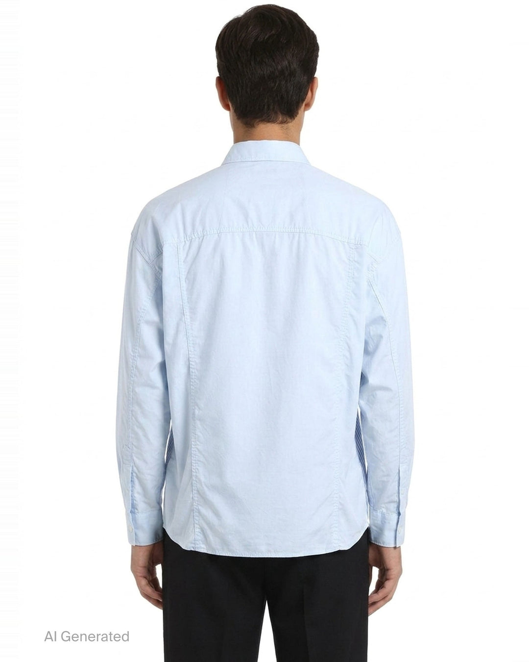 Cotton Twill Stripe Long Sleeve Shirt | Comme des Garçons Homme | Club21 - back