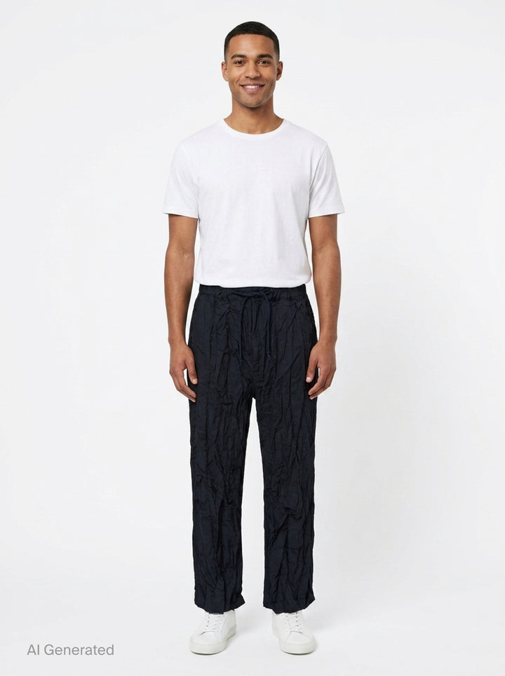 Crinkled Drawstring Pants | Comme des Garçons Homme | Club21 - front