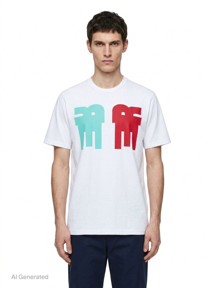 Abstract Graphic Print Tee | Comme des Garçons Homme Deux | Club21 - front