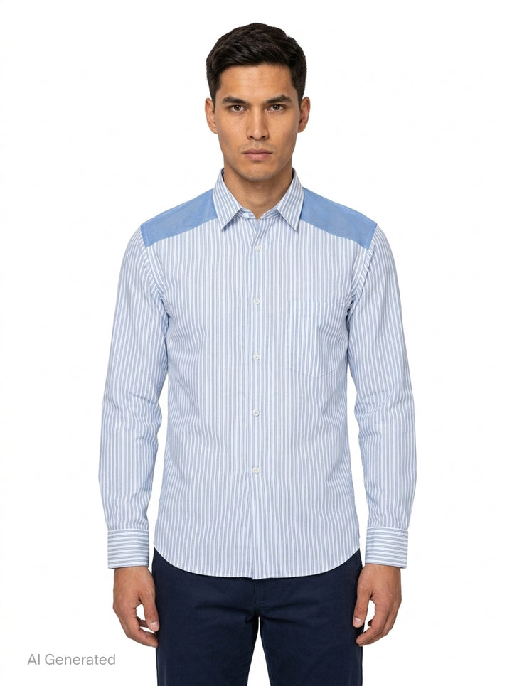 Cotton Broad Stripe Long Sleeve Shirt | Comme des Garçons Homme Deux | Club21 - front