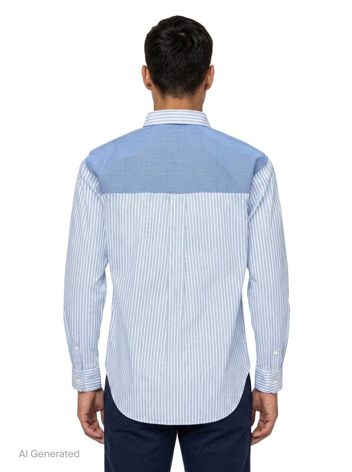 Cotton Broad Stripe Long Sleeve Shirt | Comme des Garçons Homme Deux | Club21 - back