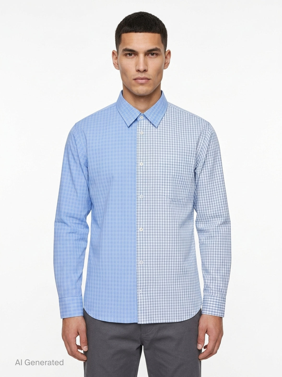 Cotton Small Check Long Sleeve Shirt | Comme des Garçons Homme Deux | Club21 - front