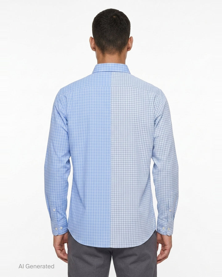 Cotton Small Check Long Sleeve Shirt | Comme des Garçons Homme Deux | Club21 - back