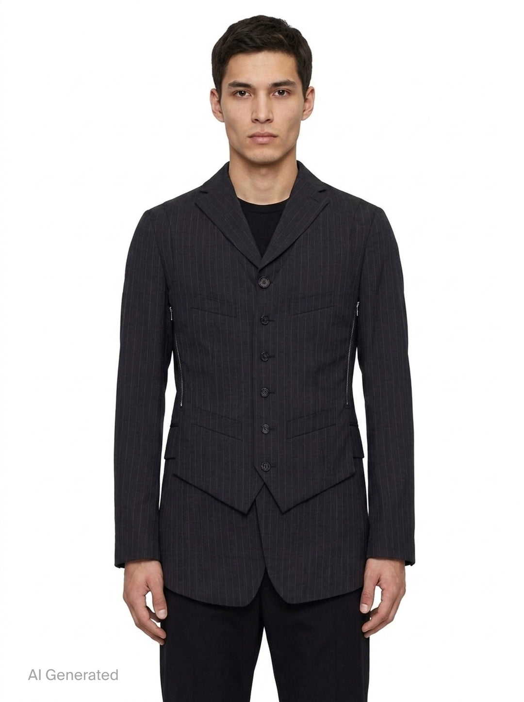 Dobby Stripe Wool Jacket | Comme des Garçons Homme Deux | Club21 - front