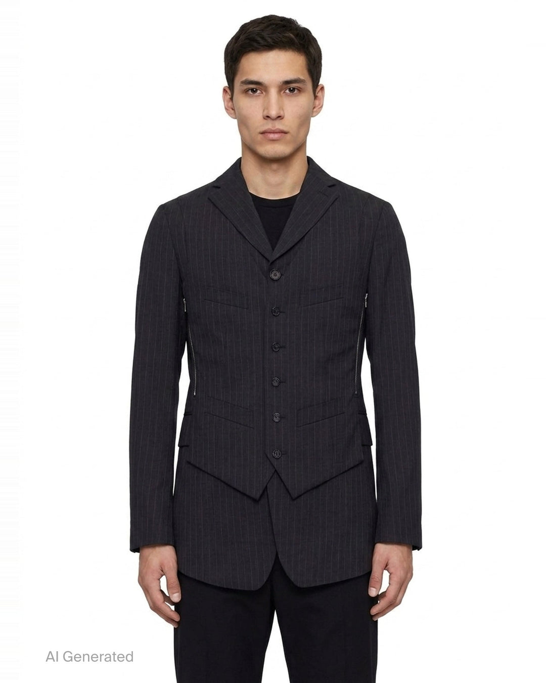 Dobby Stripe Wool Jacket | Comme des Garçons Homme Deux | Club21 - front