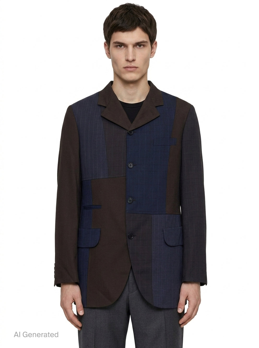 Patchwork Wool Blazer | Comme des Garçons Homme Deux | Club21 - front