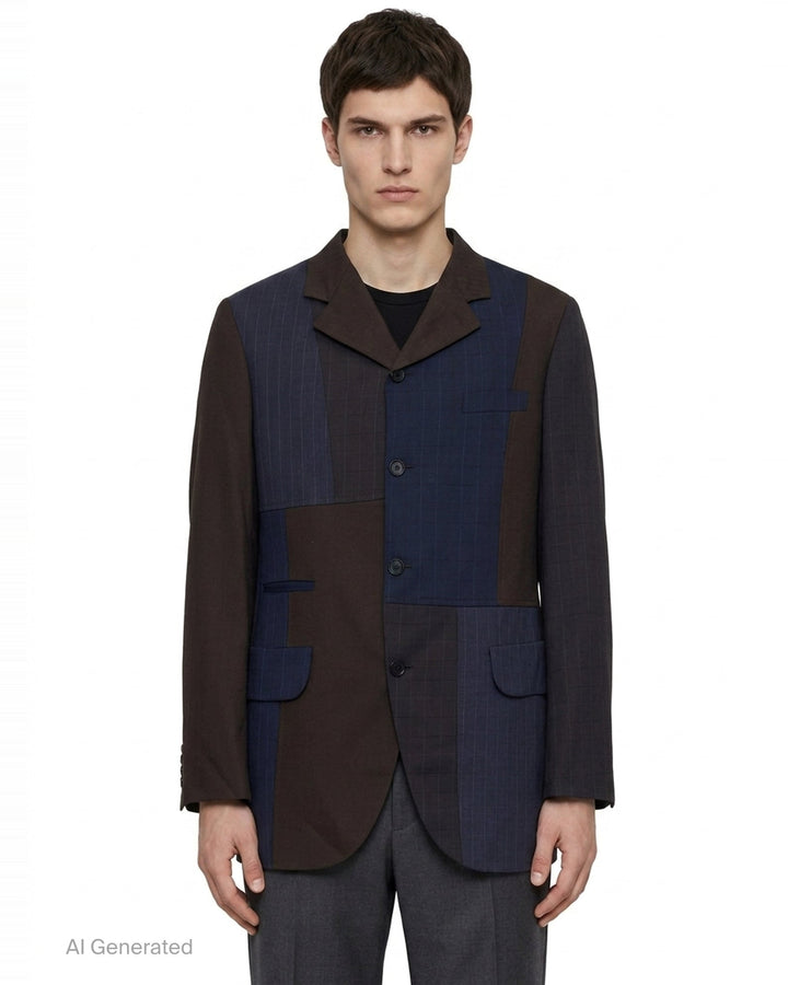 Patchwork Wool Blazer | Comme des Garçons Homme Deux | Club21 - front