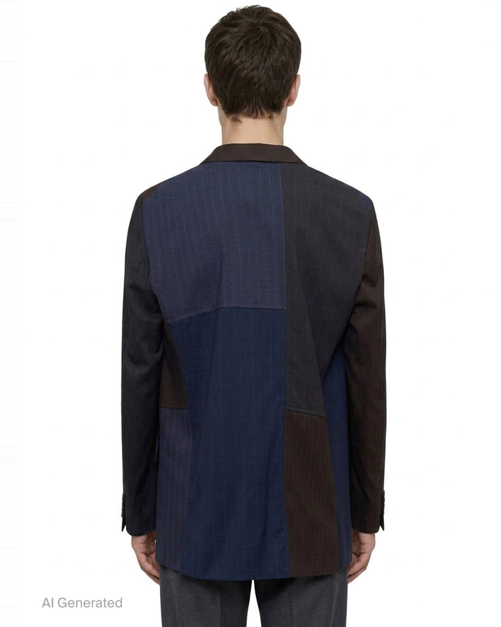 Patchwork Wool Blazer | Comme des Garçons Homme Deux | Club21 - back