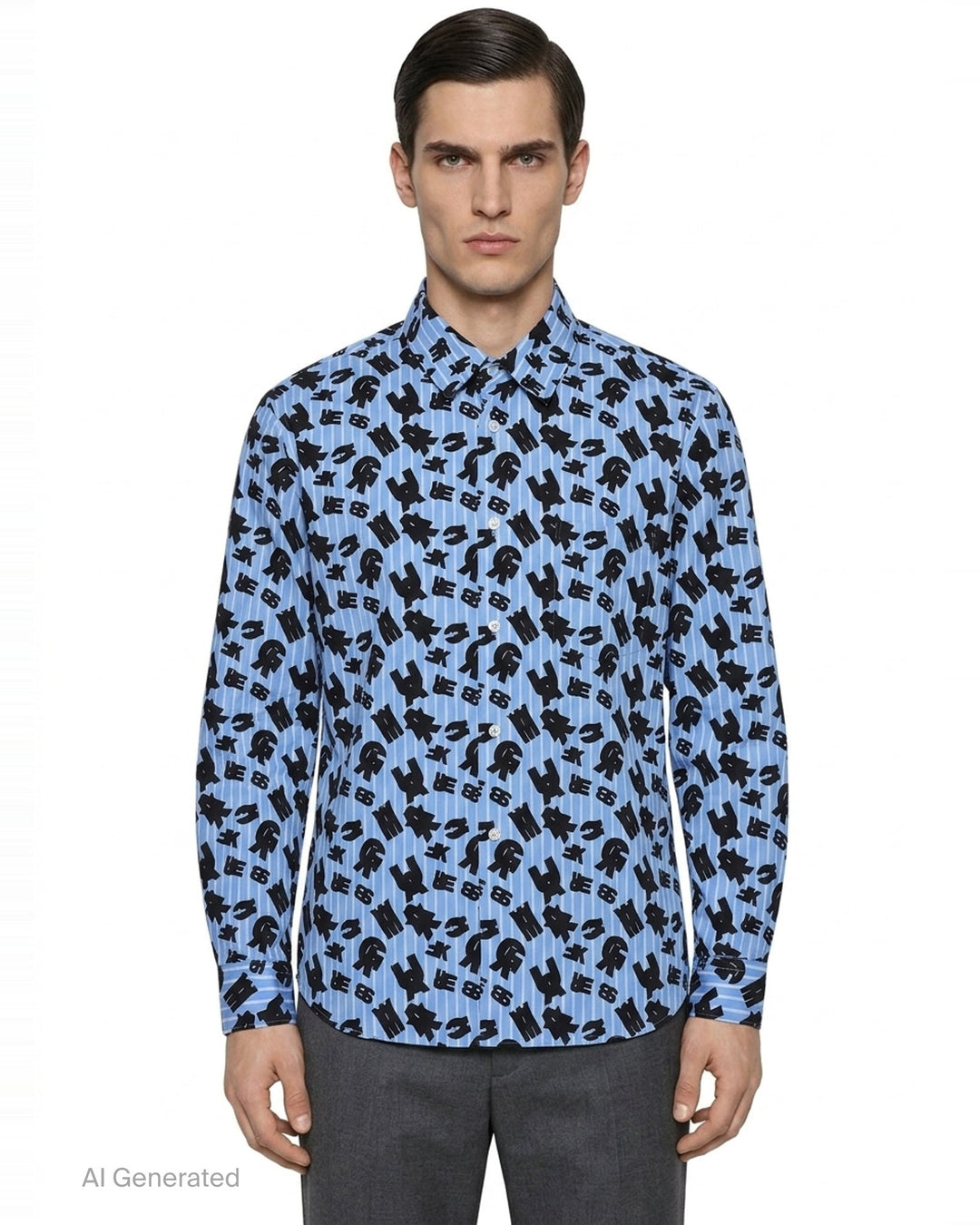 Stripe Printed Long Sleeve Shirt | Comme des Garçons Homme Deux | Club21 - front