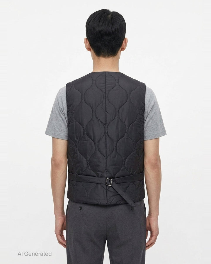 Wool Gabardine Quilted Vest | Comme des Garçons Homme Deux | Club21 - back