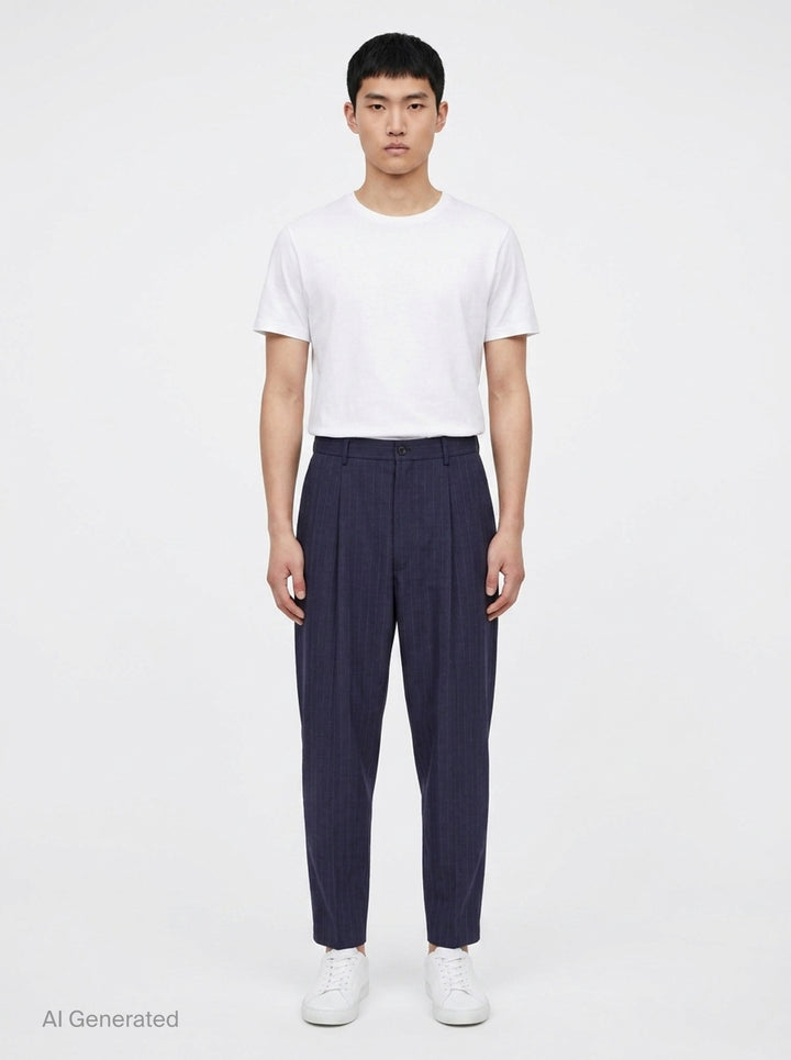 Wool Pinstripe Pleated Pants | Comme des Garçons Homme Deux | Club21 - front