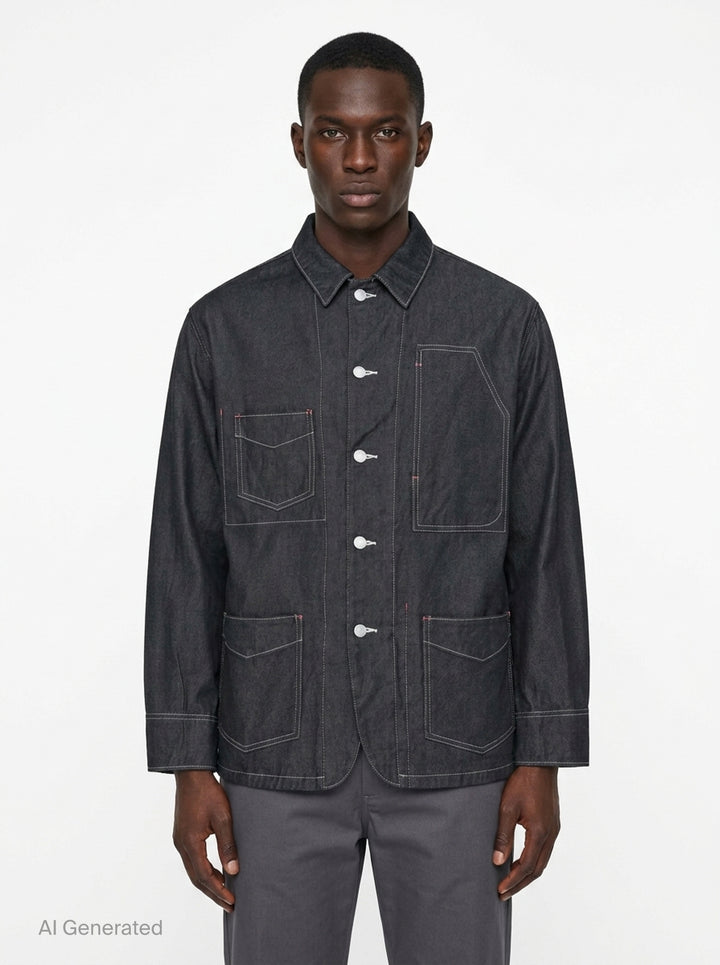Garment Dyed Denim Blouson | Comme des Garçons Homme | Club21 - front