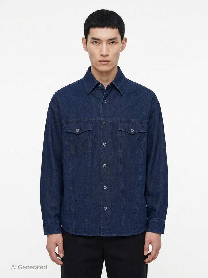 Light Oz Long Sleeve Denim Shirt | Comme des Garçons Homme | Club21 - front