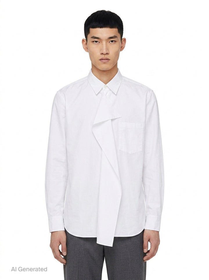 Cotton Broad Long Sleeve Shirt | Comme des Garçons Homme Plus | Club21 - front