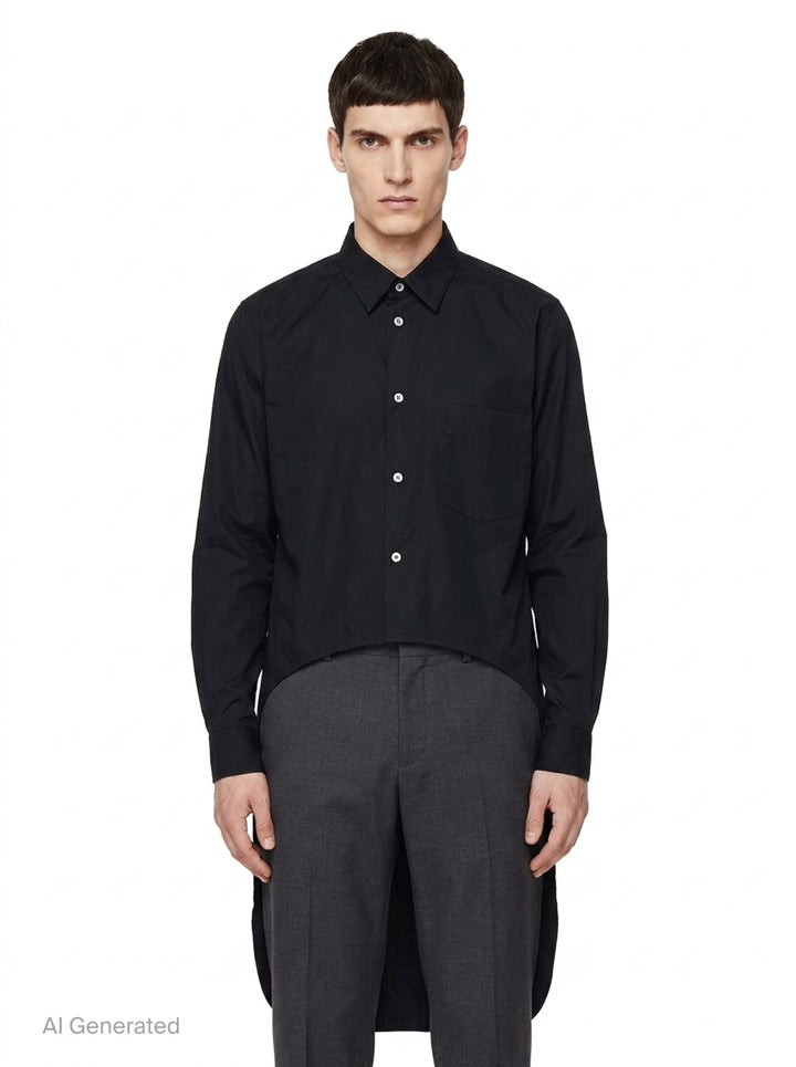 Cotton Broad Long Sleeve Shirt | Comme des Garçons Homme Plus | Club21 - front