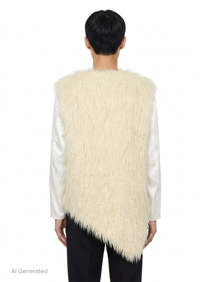 Faux Fur Contrast Sleeve Jacket | Comme des Garçons Homme Plus | Club21 - back