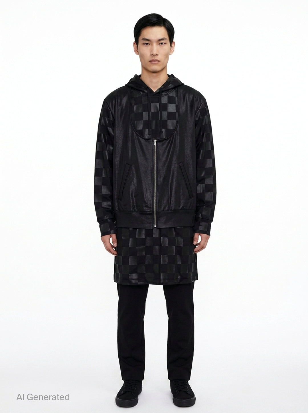 Glossy PU Print Long Sleeve Jacket | Comme des Garçons Homme Plus | Club21 - front