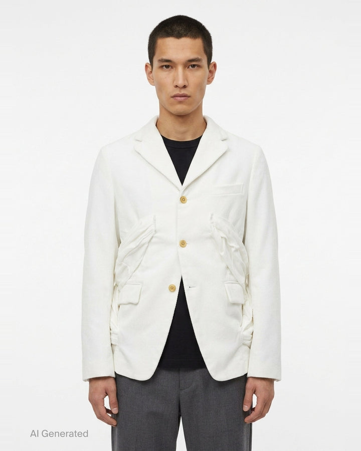 Heavy Kersey Ruched Jacket | Comme des Garçons Homme Plus | Club21 - front