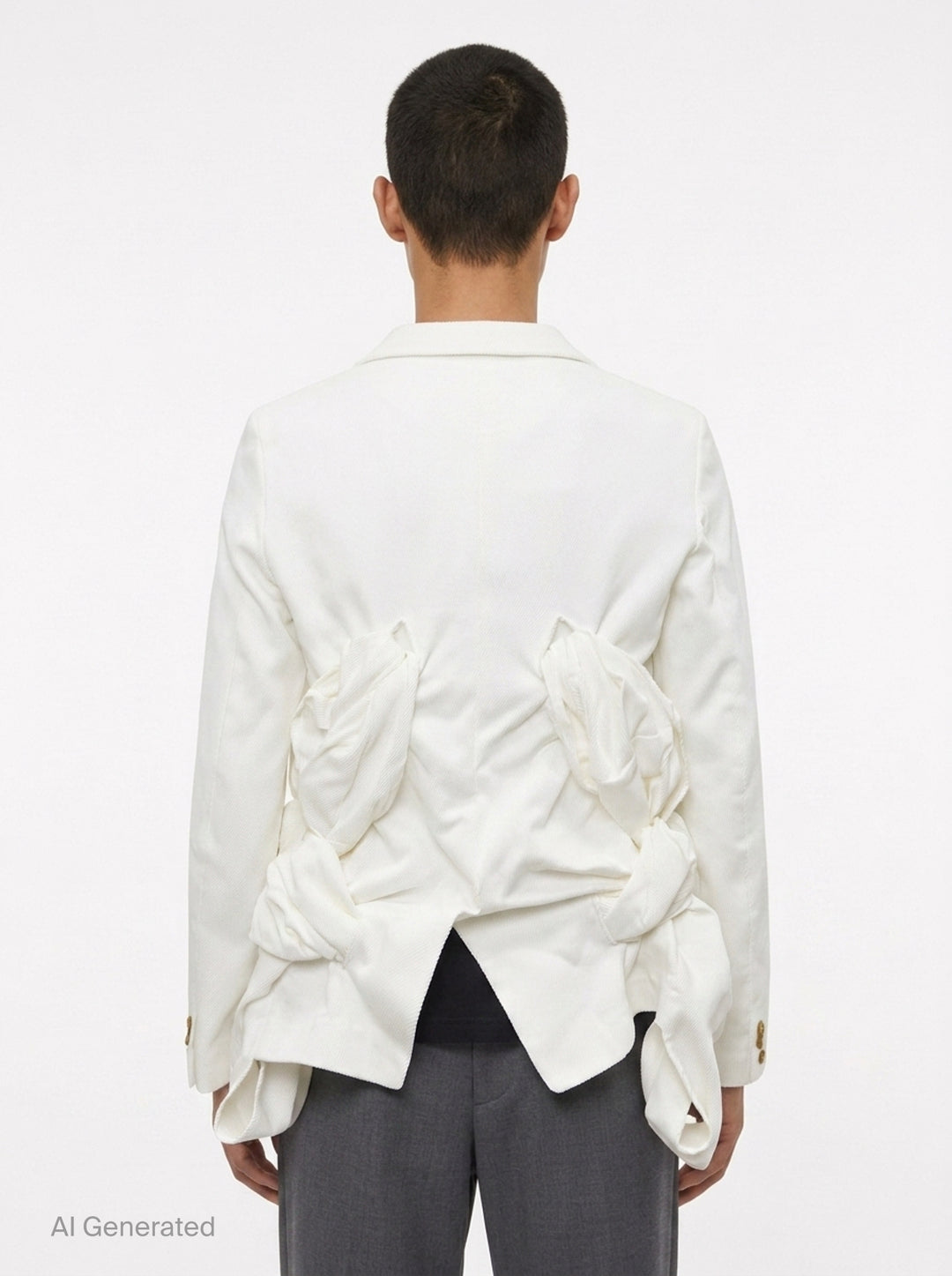 Heavy Kersey Ruched Jacket | Comme des Garçons Homme Plus | Club21 - back
