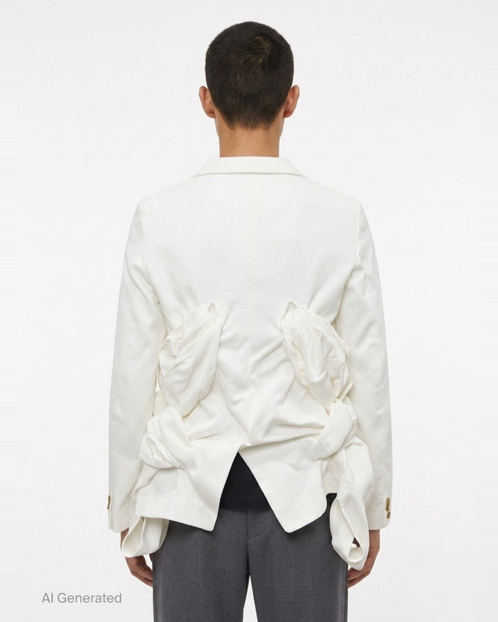 Heavy Kersey Ruched Jacket | Comme des Garçons Homme Plus | Club21 - back