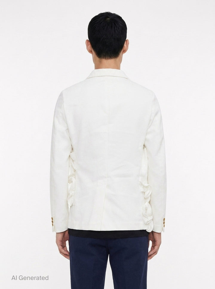Heavy Kersey Ruffle Blazer | Comme des Garçons Homme Plus | Club21 - back