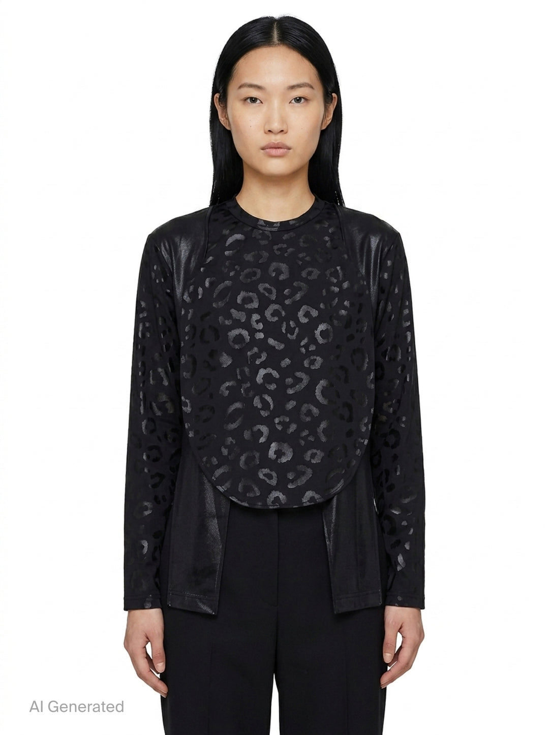 Leopard Print Long Sleeve Tee | Comme des Garçons Homme Plus | Club21 - front